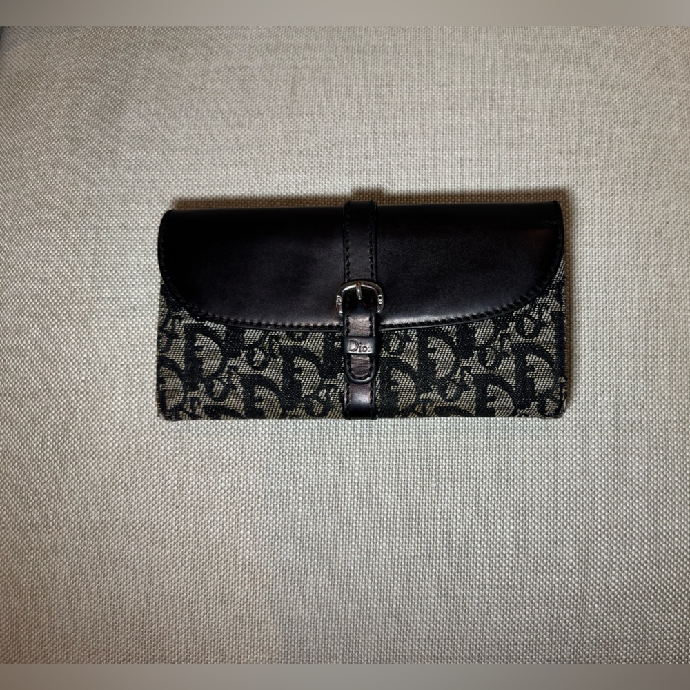 Christian Dior Black Trotter Long Wallet